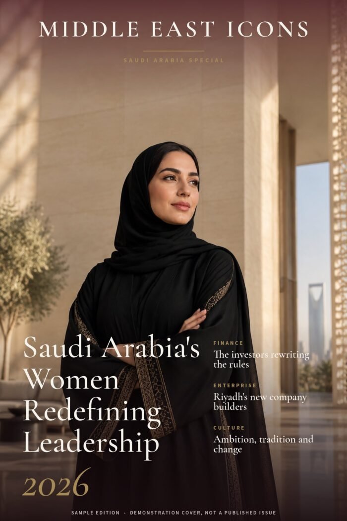 Sample cover: Saudi Arabia's Women Redefining Leadership 2026