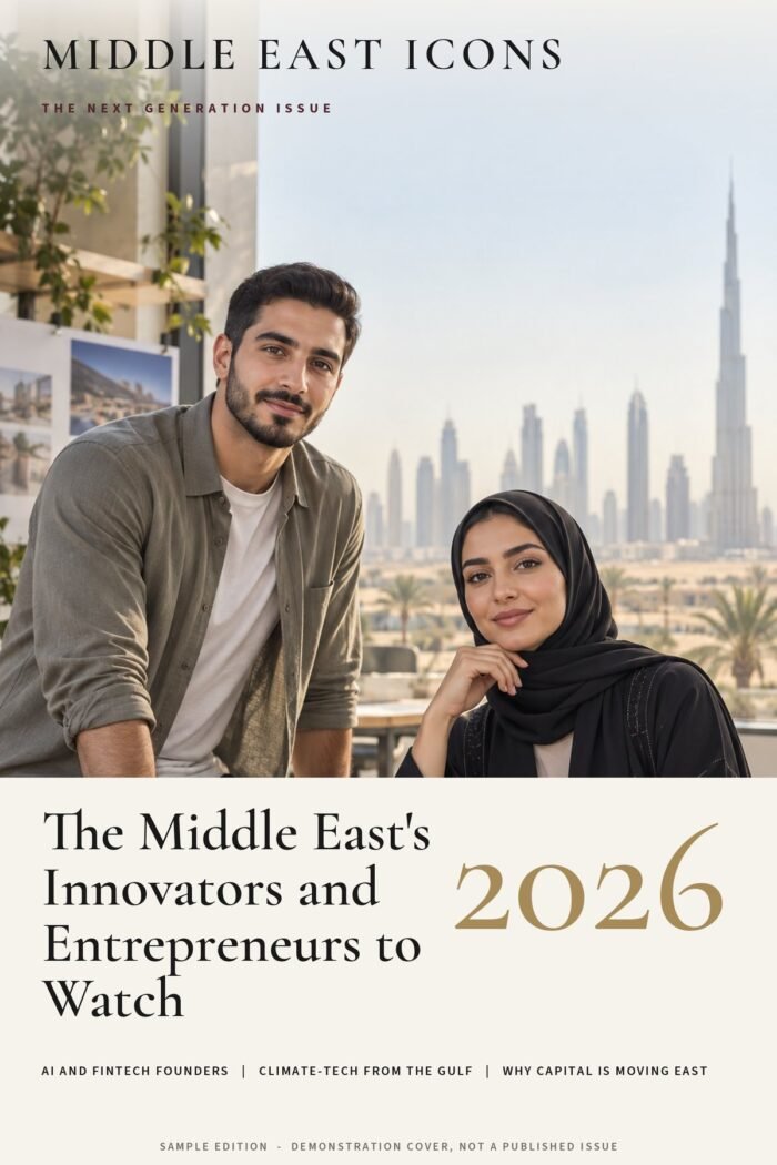 Sample cover: The Middle East's Innovators and Entrepreneurs to Watch 2026